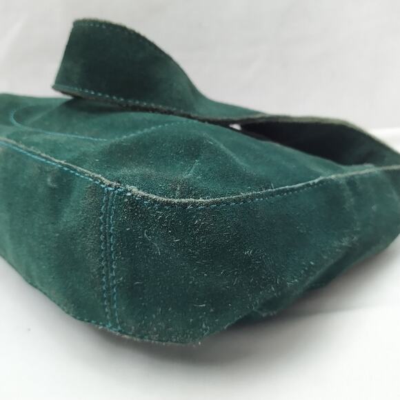 Marc Jacobs Green Suede Front Pocket Zipper Closure Small Hobo Shoulder Bag - Picture 15 of 16